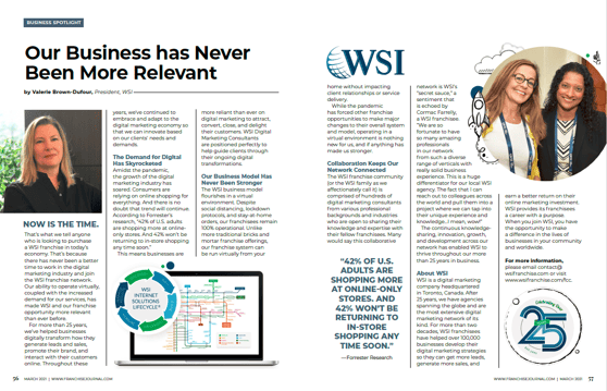 WSI Article on Franchise Journal March 2021